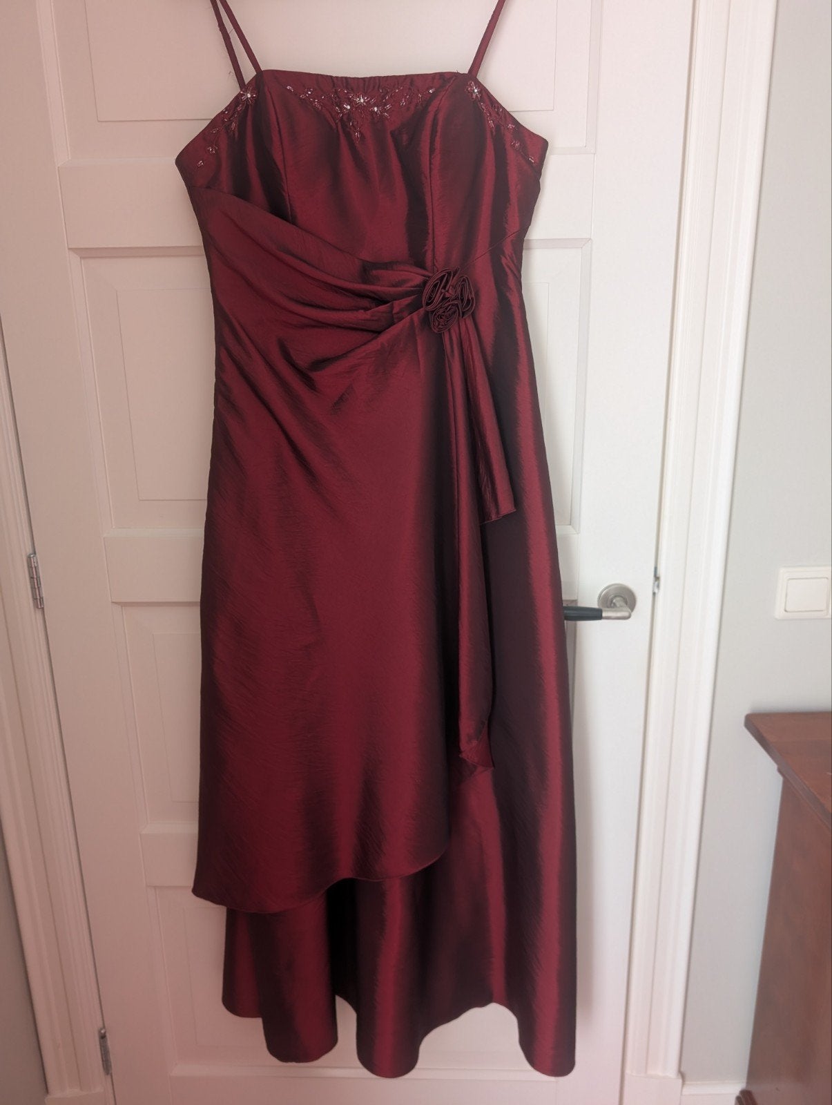 Elegante Galajurk met Bolero en Stola - Bordeauxrood maat 42, Galajurk, Bella Nova, Maat 42/44 (L), Ophalen of Verzenden