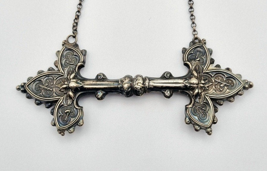 1043. Zilveren kluwenhouder en dolkschaartje, ca. 1900, Ophalen of Verzenden, Zilver