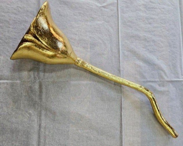 24 Karaat Goud Vergulde Roos - Josef Hirthamer Kunst, 50 - 100 cm, Handgemaakt, Flora, Hout