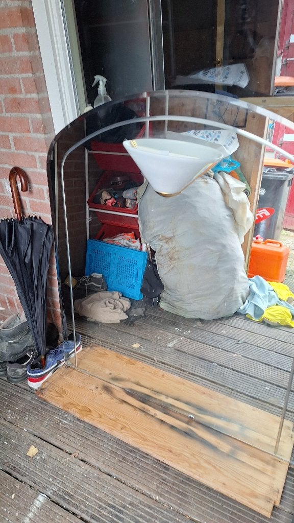 grote badkamer spiegel met lamp., Ophalen, Gebruikt