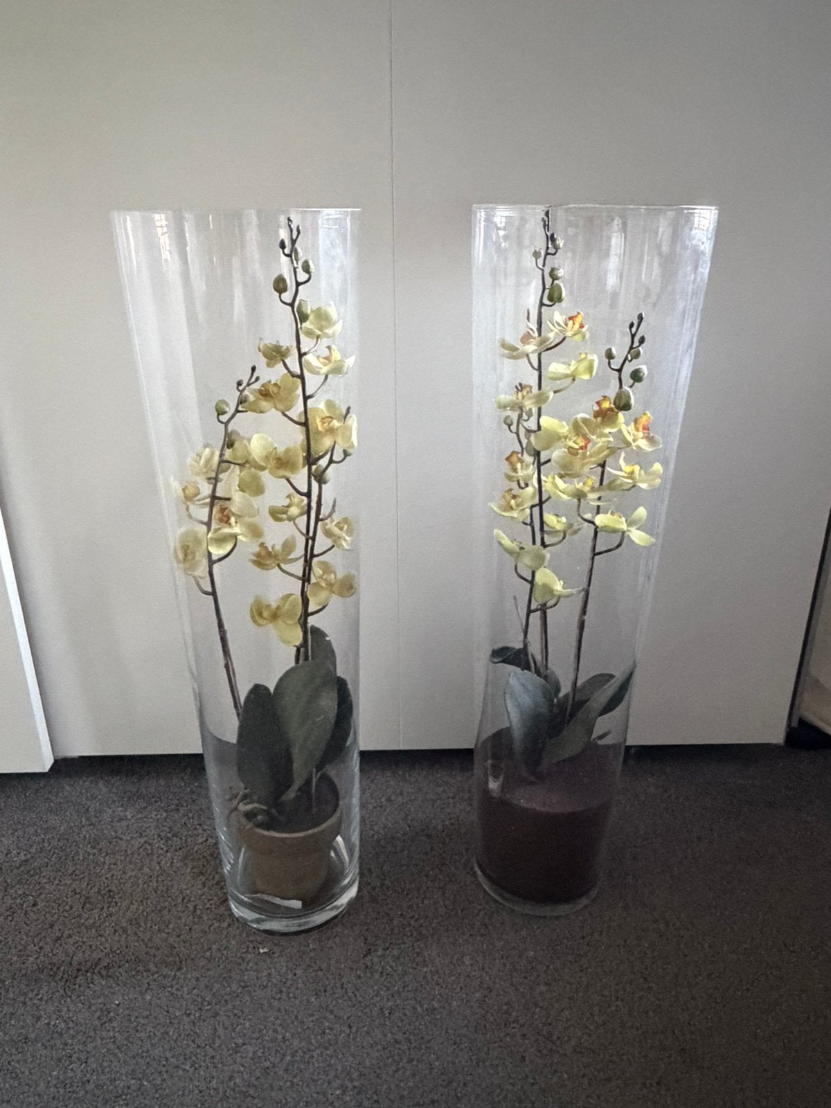 Set van twee siervazen, inclusief decoratie, Huis en Inrichting, Ophalen, Zo goed als nieuw, Inclusief decoratie