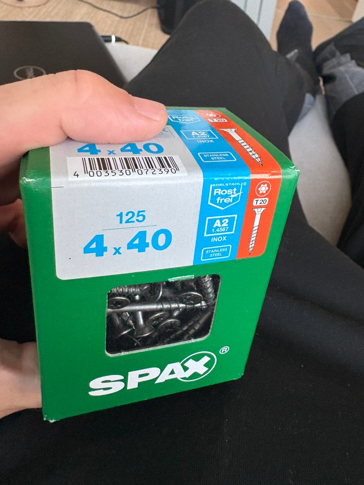 €19: 125 x SPAX roestvrije schroeven: 4  40 mm, Doe-het-zelf en Verbouw, IJzerwaren en Bevestigingsmiddelen, Schroeven, Nieuw