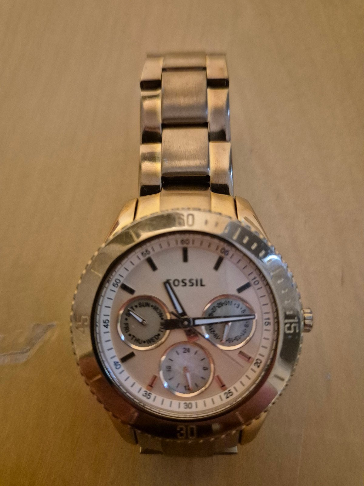 Fossil dameshorloge goudkleurig, Sieraden, Tassen en Uiterlijk, Horloges | Dames, Overige materialen, Gebruikt, Fossil, Polshorloge