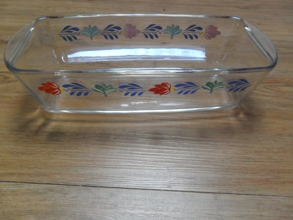 Vintage Glazen Cakeschaal Ovenschaal Boerenbont, Gebruikt, Ophalen of Verzenden, Overige stijlen, Glas