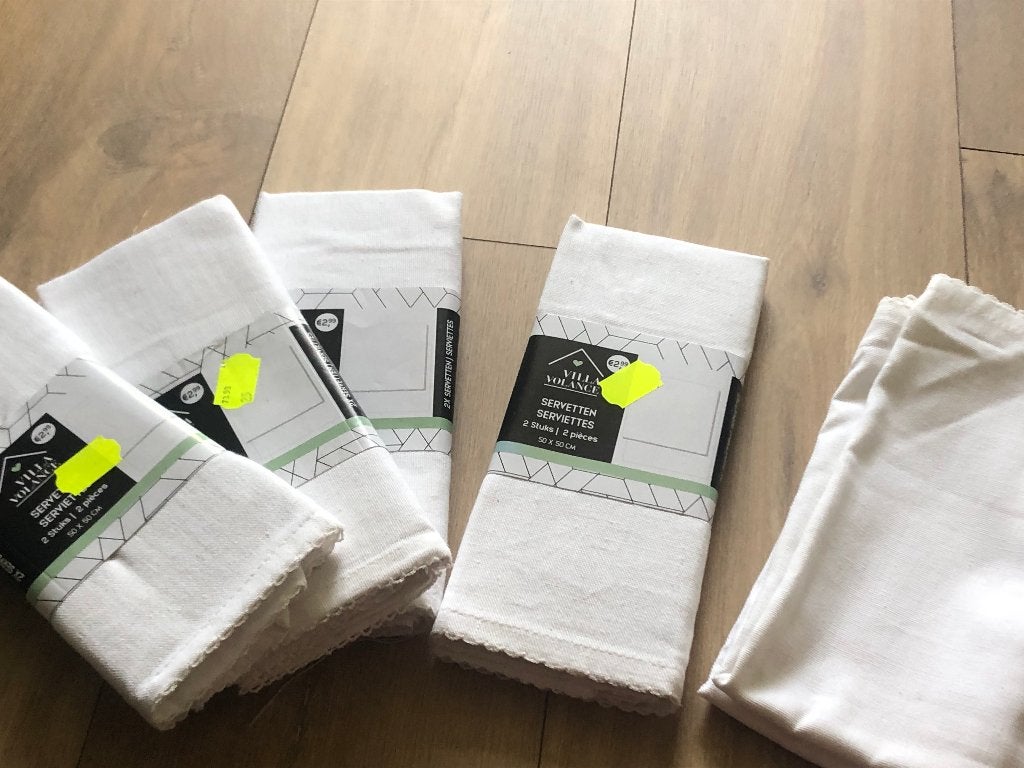 stoffen servetten, Overige merken, Wit, Wasbaar, Nieuw