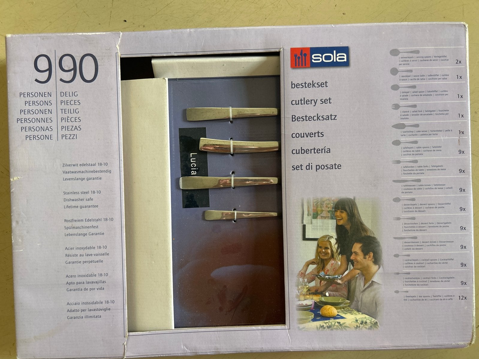 Sola Lucia Bestekset 990-delig, RVS 18-10, Vaatwasbestendig, Huis en Inrichting, Keuken | Bestek, Ophalen of Verzenden