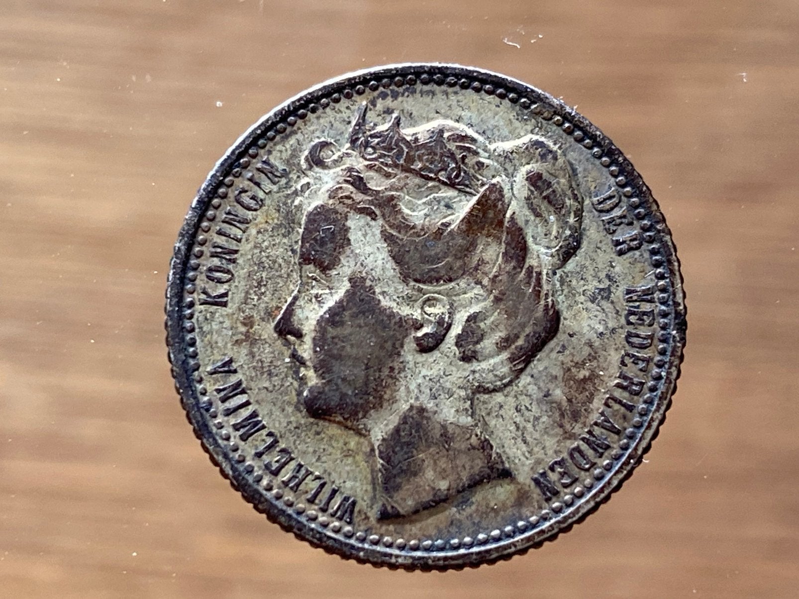Zwaar gepatineerd kwartje 1906., Zilver, 25 cent, Ophalen of Verzenden, Koningin Wilhelmina