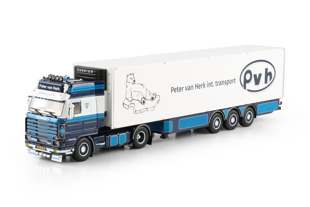 WSI SCANIA 3 STREAMLIEN + REEFER TRAILER  3 AXLE  VAN HERK, Ophalen of Verzenden, Nieuw, Bus of Vrachtwagen, Wsi