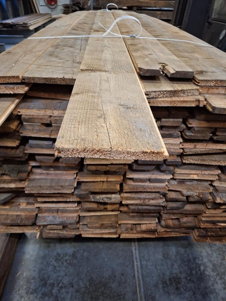17cm brede sloophout  planken  Mes & groef dakbeschot  vloer, Ophalen of Verzenden, 250 cm of meer, Planken