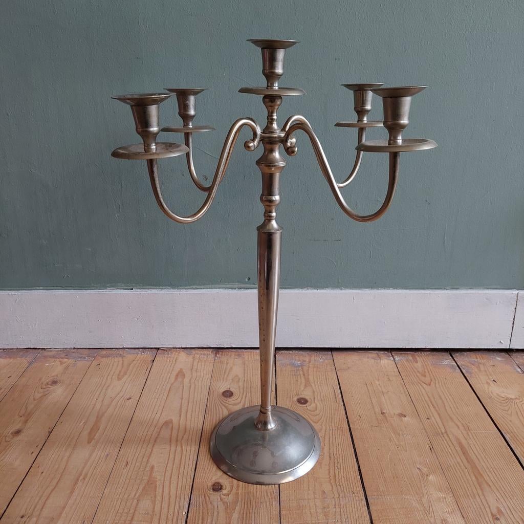 Lucky Vintage grote Kandelaar, 5-arms, 56 cm hoog, Ophalen, Gebruikt, 50 tot 75 cm, .