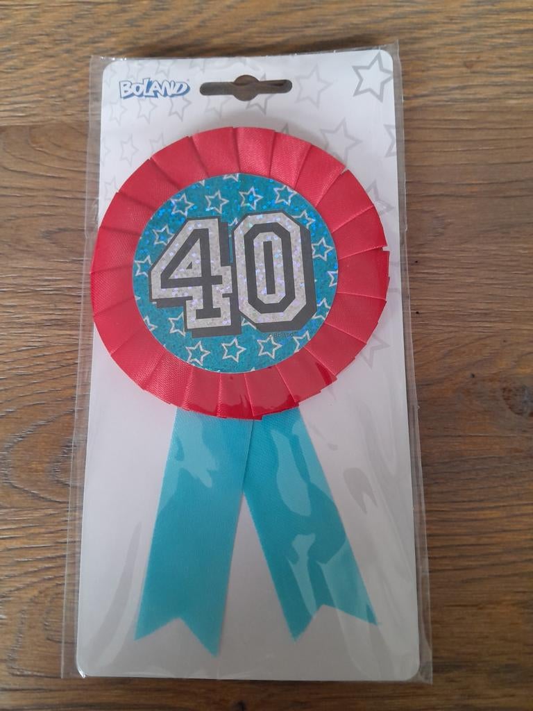 Rozet 40 Jaar - Feestelijke Versiering, Ophalen of Verzenden