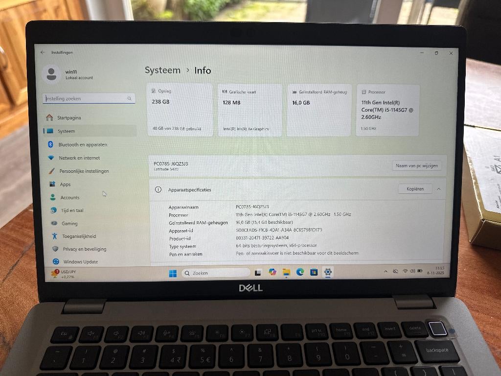 Dell Latitude 5420 i5-1145G7 16gb 256gb 14" FHD Win11, Ophalen, Dell, 14 inch, SSD