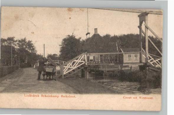 Westzaan hondenkar bij bruggetje st1905 lichtdruk Schalekamp