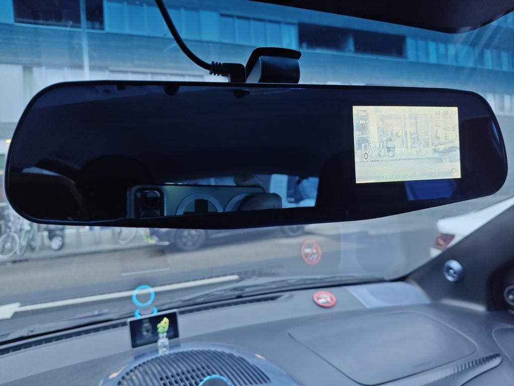 Achteruitkijkspiegel met Dashcam, Ophalen of Verzenden, Draadloos, Gebruikt