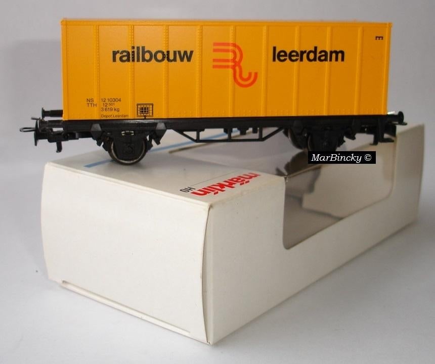 Märklin 4481 Railbouw Leerdam Containerwagen !, Wisselstroom, Ophalen of Verzenden, Märklin, Nieuw