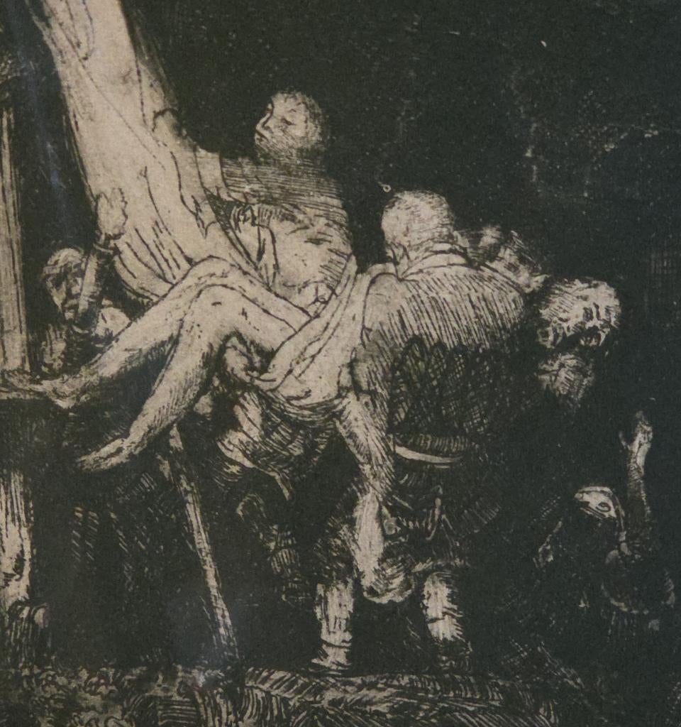 Ets C.M. van der Woerd De kruisafneming, Antiek en Kunst, Kunst | Etsen en Gravures, Ophalen
