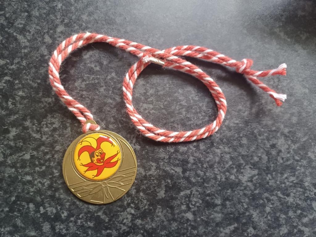 Carnaval medaille onderscheiding aan touwtje, Postzegels en Munten, Penningen en Medailles, Ophalen, Overige materialen, Nederland