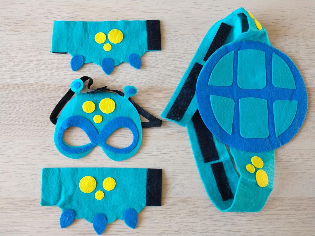 Carnaval kostuum Schildpad blauw verlkeedset, Ophalen of Verzenden, Gebruikt, 104 of kleiner, Jongen of Meisje