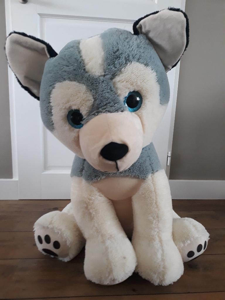knuffel pluche grote hond ong. 90 cm (wij versturen niet), Ophalen, Zo goed als nieuw, Overige typen