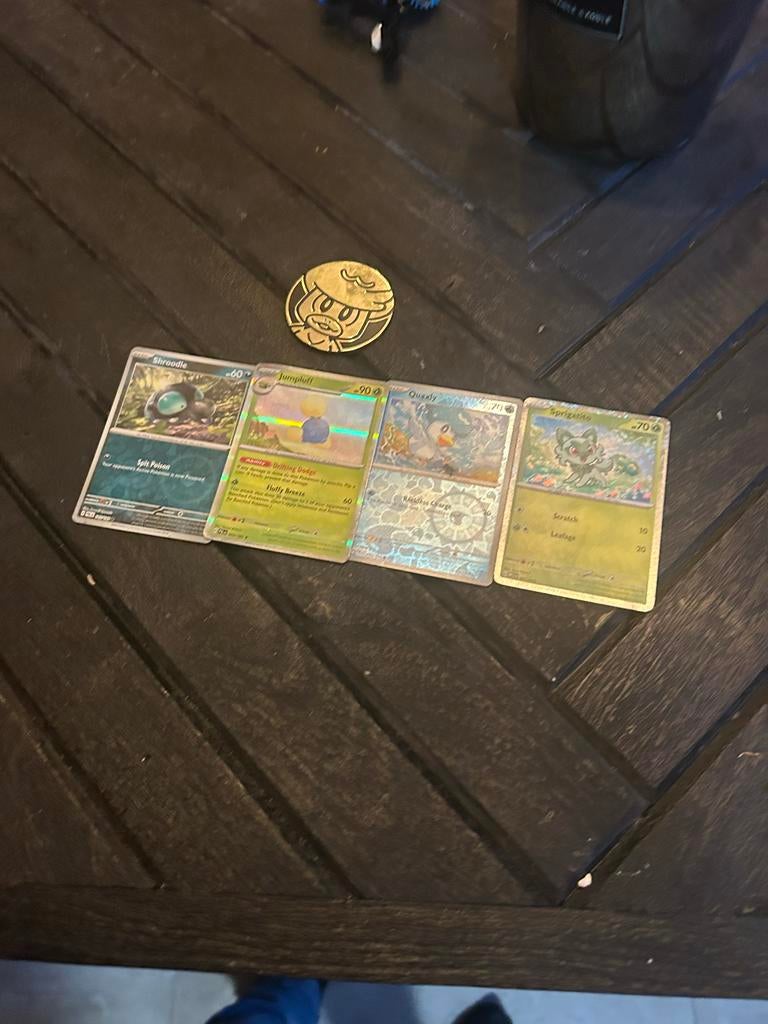 Pokemon Kaarten - Shroodle, Jumpluff, Quaxly, Sprigatito, Ophalen of Verzenden, Zo goed als nieuw, Losse kaart
