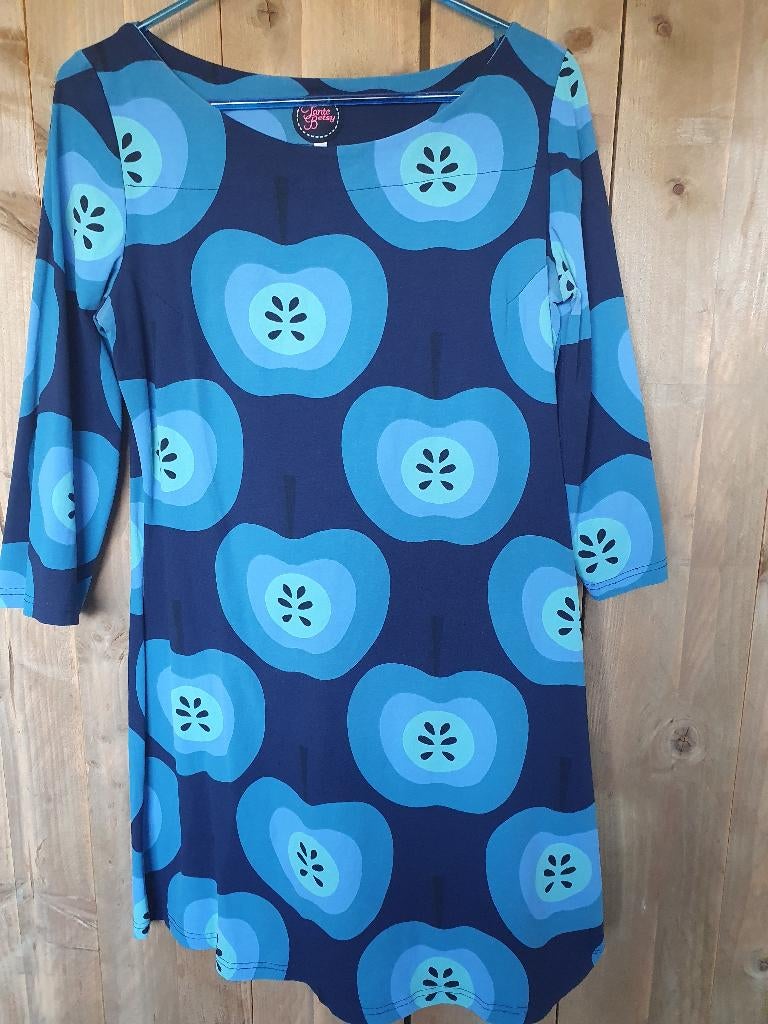 Tante Betsy appeltjes jurk maat L, Tante Betsy, Blauw, Maat 42/44 (L), Ophalen of Verzenden