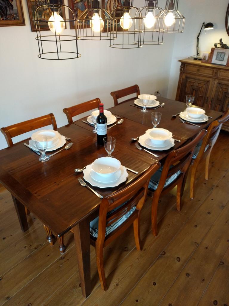 Eettafel met 6 stoelen, Ophalen
