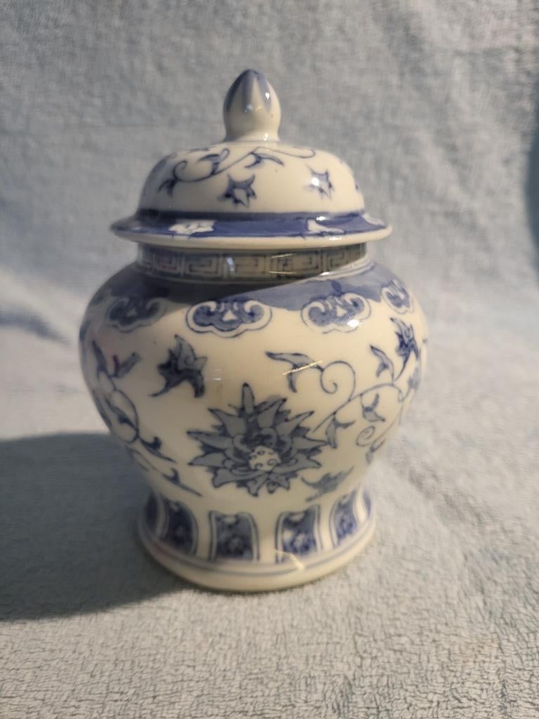 Handgeschilderde Chinese porseleinen pot met deksel, Ophalen