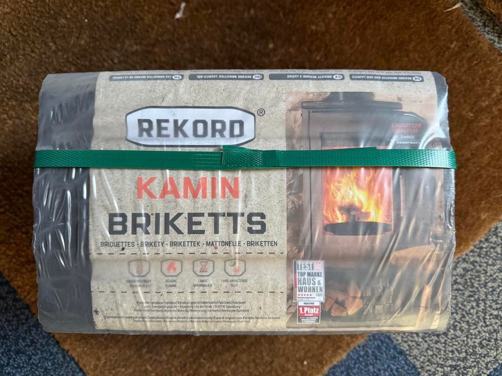 Rekord haard briketten bruinkool 2 pakken a 10kg elk, Tuin en Terras, Haardhout, Minder dan 3 m³, Ophalen