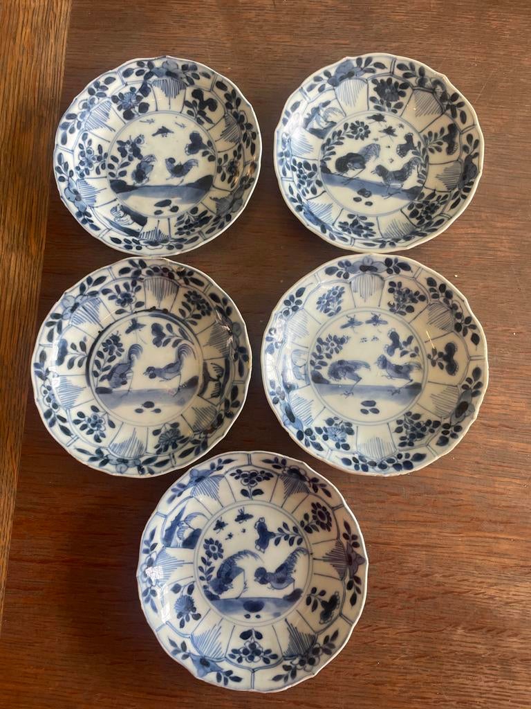 Antieke Chinese Thee Bordjes (5 stuks), Ophalen of Verzenden