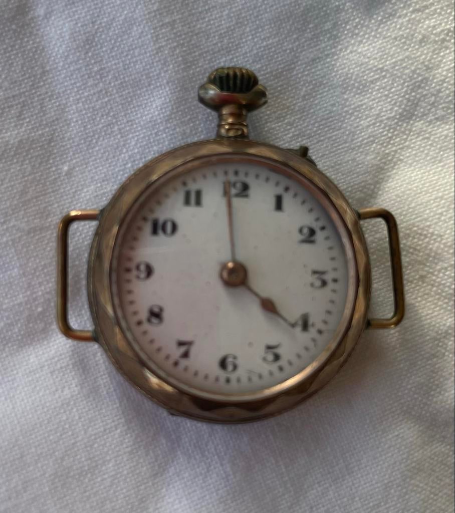 Antiek dameshorloge Galonne, zilver, rosé verguld, Overige merken, Overige materialen, Zakhorloge, Met bandje