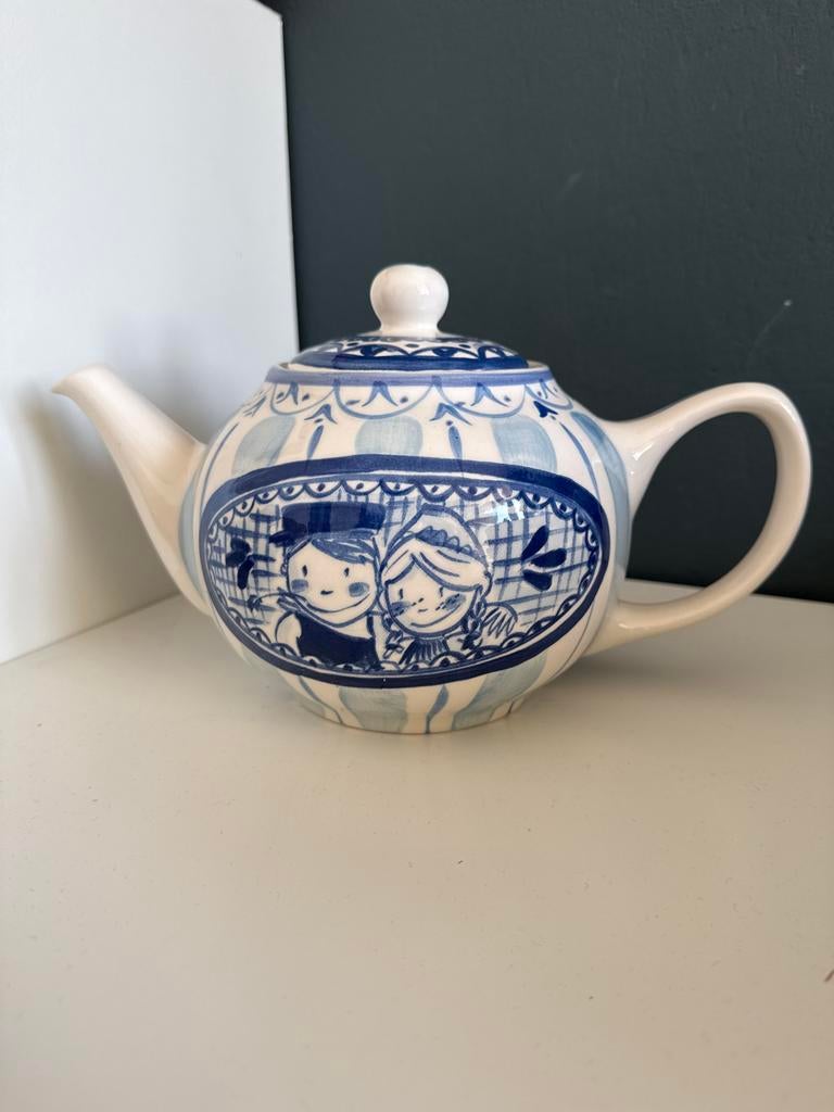 Theepot + Houder Blond Amsterdam Delfts blauw - Nieuwstaat, Huis en Inrichting, Ophalen, Nieuw