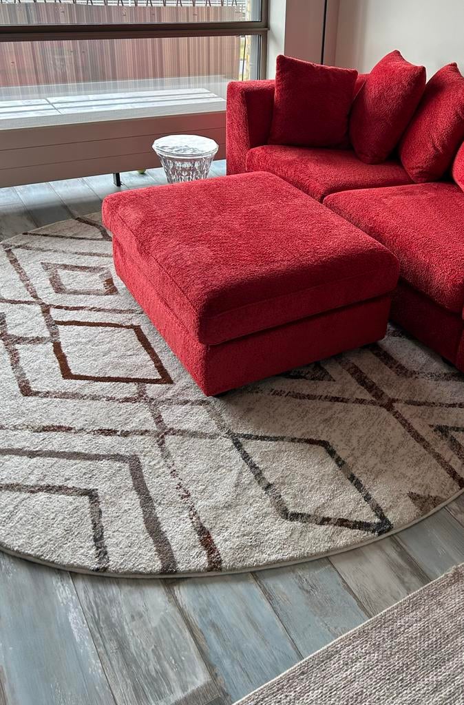 Vloerkleed rond terra 240 cm, Huis en Inrichting, Stoffering | Tapijten en Kleden, Ophalen, Terra bohemian, Rond, 200 cm of meer