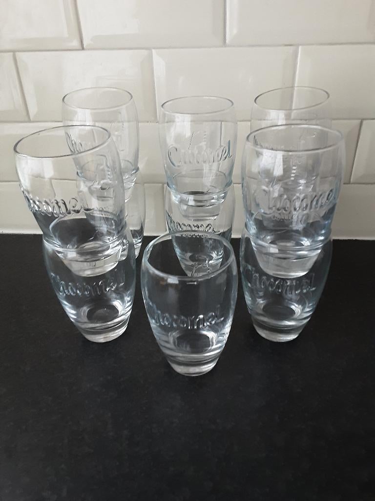 CHOCOMEL GLAZEN 11 stuks, Verzamelen, Glas en Borrelglaasjes, Ophalen of Verzenden, Zo goed als nieuw, Overige typen