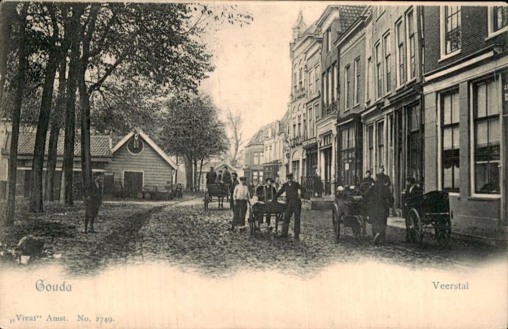 Gouda - Veerstal - Vivat, Ophalen of Verzenden, Voor 1920, Ongelopen, Zuid-Holland