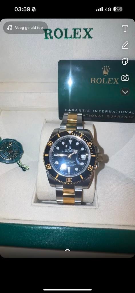 Horloge met Doos, Sieraden, Tassen en Uiterlijk, Horloges | Heren, Overige merken, Staal, Polshorloge, Ophalen of Verzenden