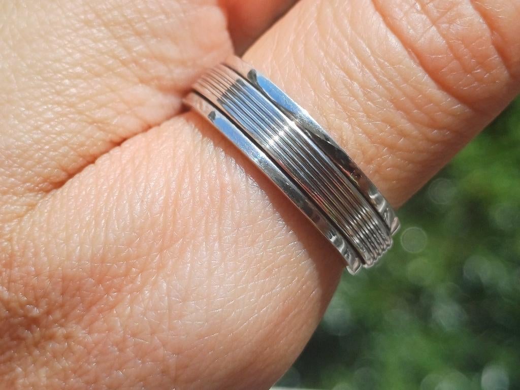 Vanoli 925 zilver draai spinning spinner ring maat 21 21,75, Vanoli, 20 of groter, Amsterdam, Nieuw