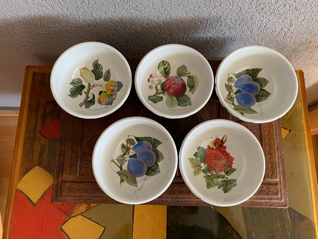 5 Portmeirion Pomona dessert schaaltjes, Huis en Inrichting, Ophalen of Verzenden, Zo goed als nieuw, Kom(men), Overige stijlen