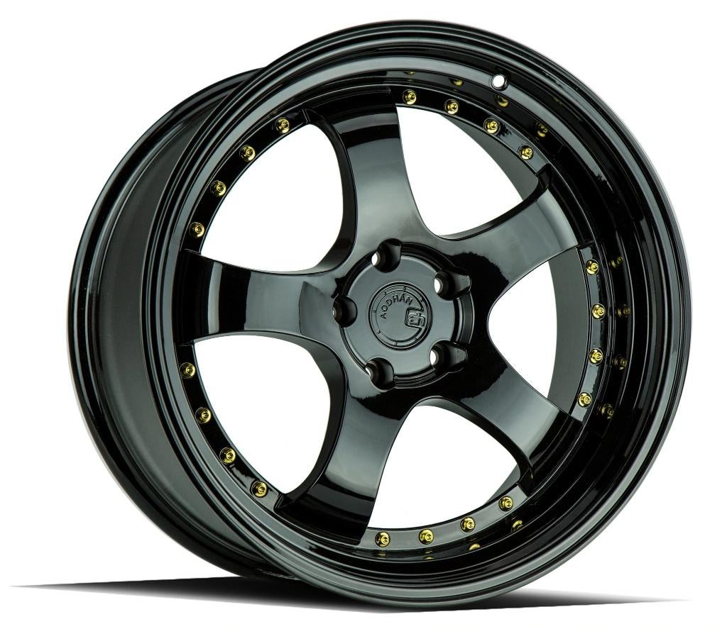 Aodhan AH03 Zwart goud 15 x 8.0J ET20 4x100 4x114.3, Ophalen of Verzenden