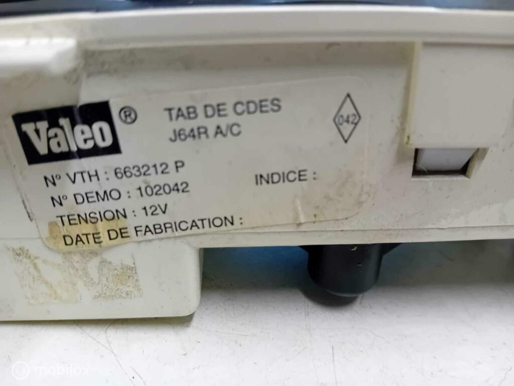 Bedieningspaneel kachel Renault Scenic 663212, Gebruikt, Ophalen of Verzenden