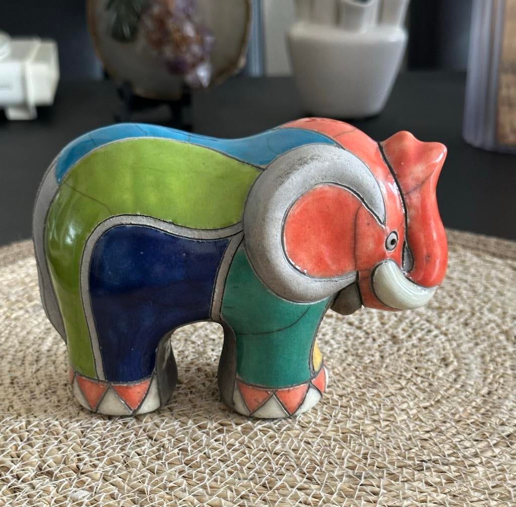 Kleurrijke  olifant, Ophalen of Verzenden