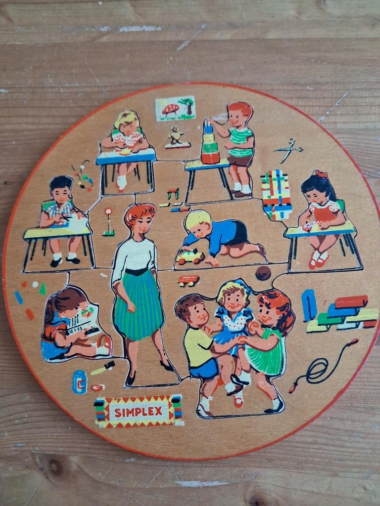 Vintage simplex houten puzzel, Antiek en Kunst, Antiek | Speelgoed, Ophalen of Verzenden