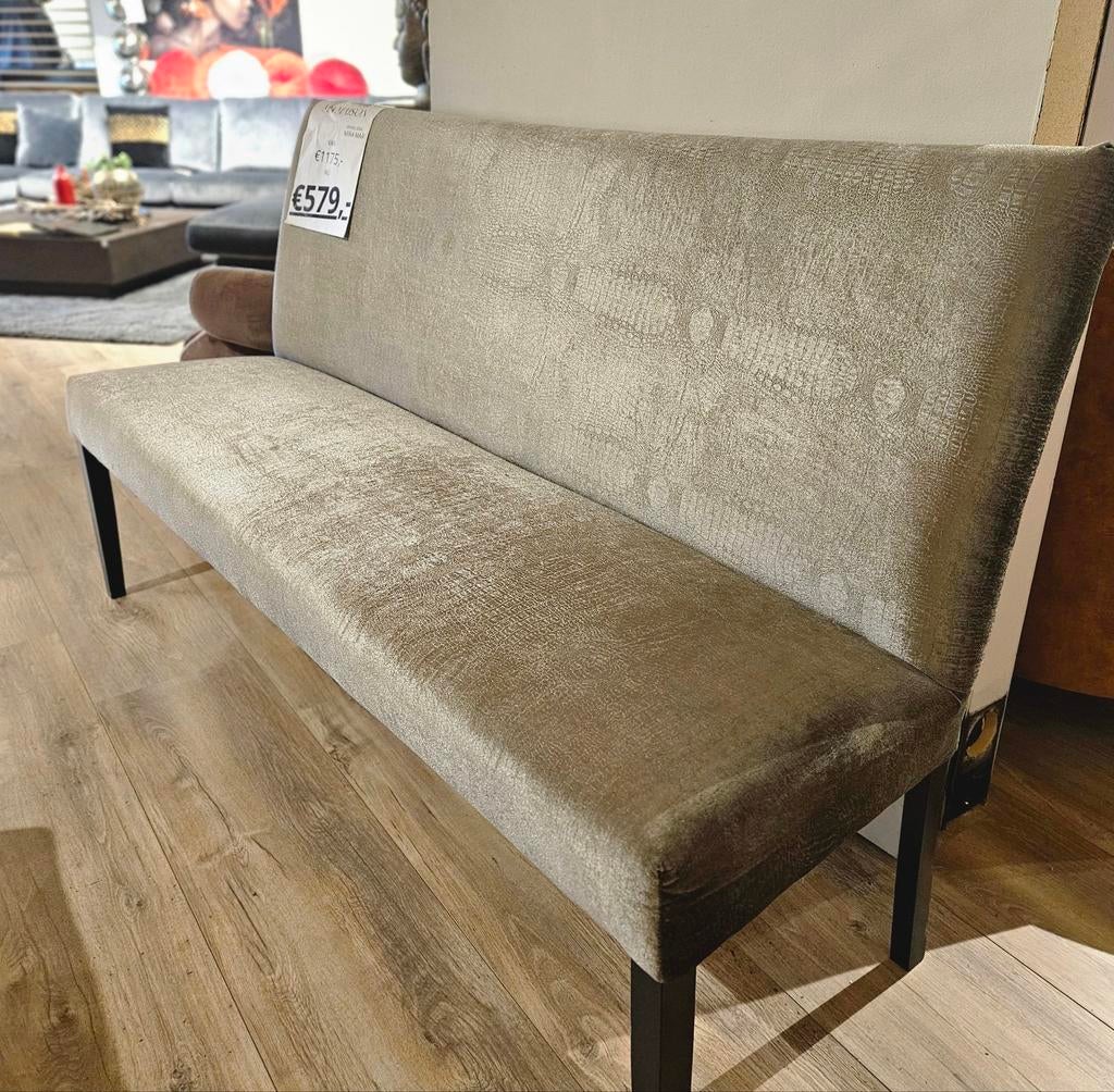 Eetkamerbank van €1195 nu voor €579, Ophalen, Nieuw, Tweepersoons, 160 cm