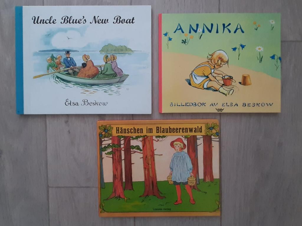 3 x Elsa Beskow Annika (Noors) Hänschen (Duits) Uncle Blue's, Boeken, Prentenboeken en Plaatjesalbums, Ophalen, Gelezen