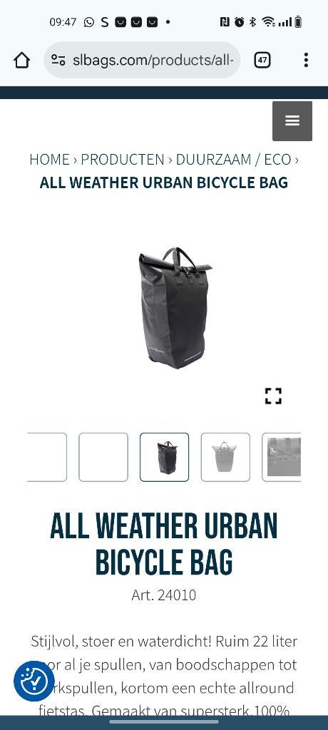 Vasad rugzak all weather bycicle bag hagelnieuw, 25 tot 40 cm, Nieuw, Ophalen of Verzenden, Waterdicht