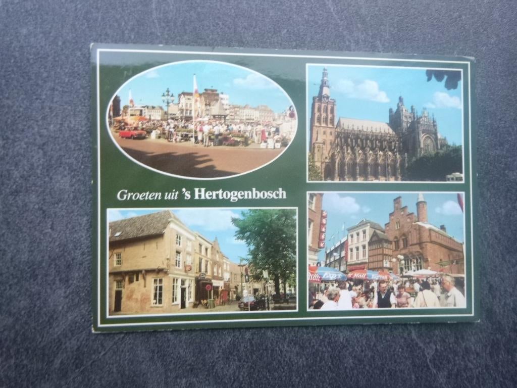 's Hertogenbosch, groeten uit/terras/auto, Verzenden, 1980 tot heden, Gelopen, Noord-Brabant