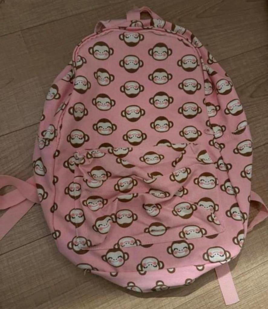 Nieuwe roze rugzak met apenprint, Ophalen of Verzenden, Nieuw