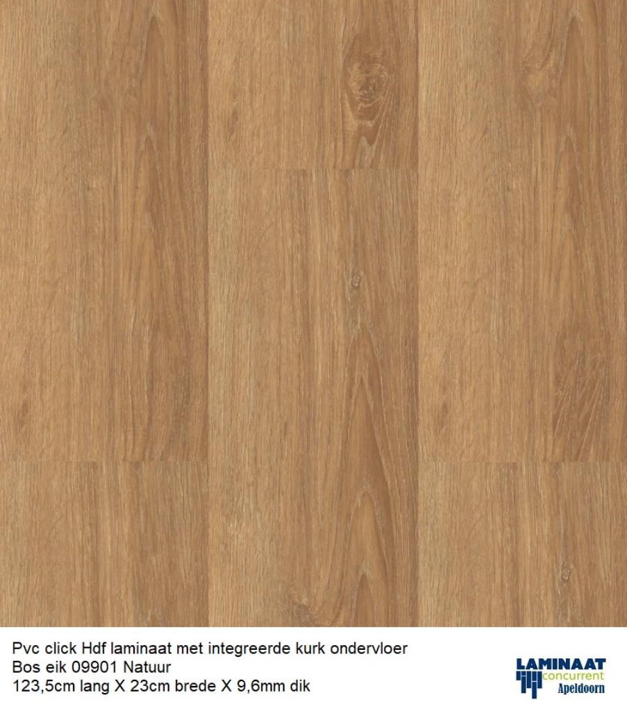 Pvc click Kurk met integreerde ondervloer Bos Eik Gerookt, Bruin, 75 m² of meer, Nieuw, Ophalen of Verzenden