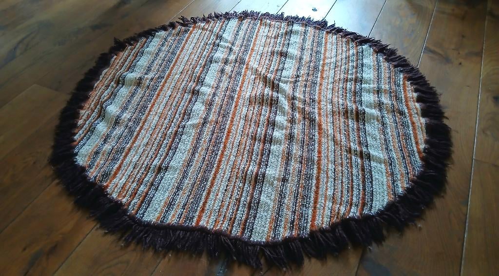 Vintage - retro - wollen tafelkleed - jaren 70 - zeventiger, Ophalen of Verzenden, Gebruikt, Ovaal, Binnen