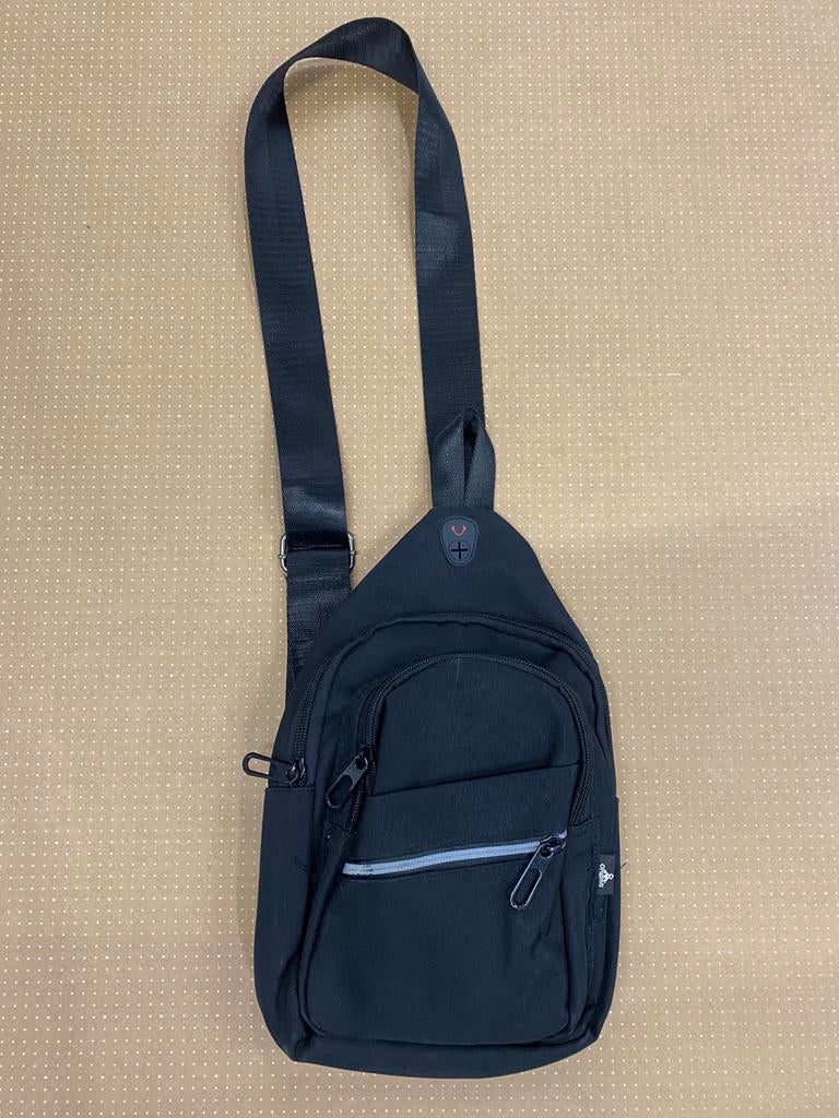 Zwarte schoudertas / sling bag, Overige merken, Minder dan 30 cm, Ophalen of Verzenden, Minder dan 25 cm