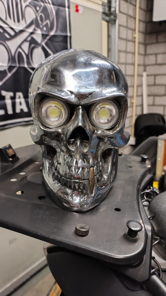 Skull LED Koplamp Motorfiets, Ophalen of Verzenden, Gereviseerd